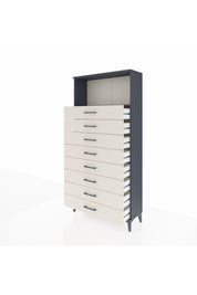 Arges Dolap Tek Raflı 8 Çekmeceli 88x30x182 Antrasit-Aytaşı