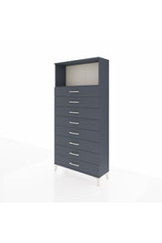 Arges Dolap Tek Raflı 8 Çekmeceli 88x30x182 Antrasit-Antrasit