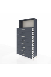 Arges Dolap Tek Raflı 8 Çekmeceli 88x30x182 Antrasit-Antrasit