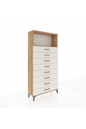 Arges Dolap Tek Raflı 8 Çekmeceli 88x30x182 Çam-Aytaşı