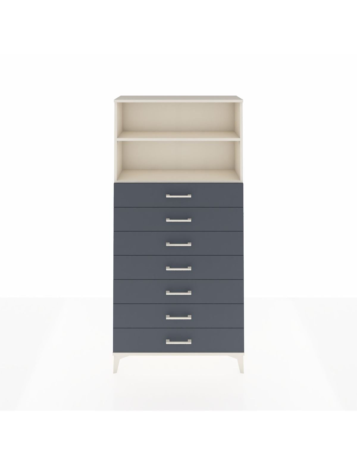 Arges Dolap 2 Raflı 7 Çekmeceli 88x30x182 Aytaşı-Antrasit