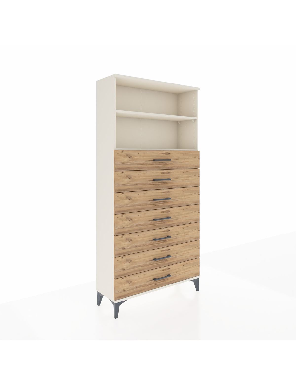 Arges Dolap 2 Raflı 7 Çekmeceli 88x30x182 Aytaşı-Çam