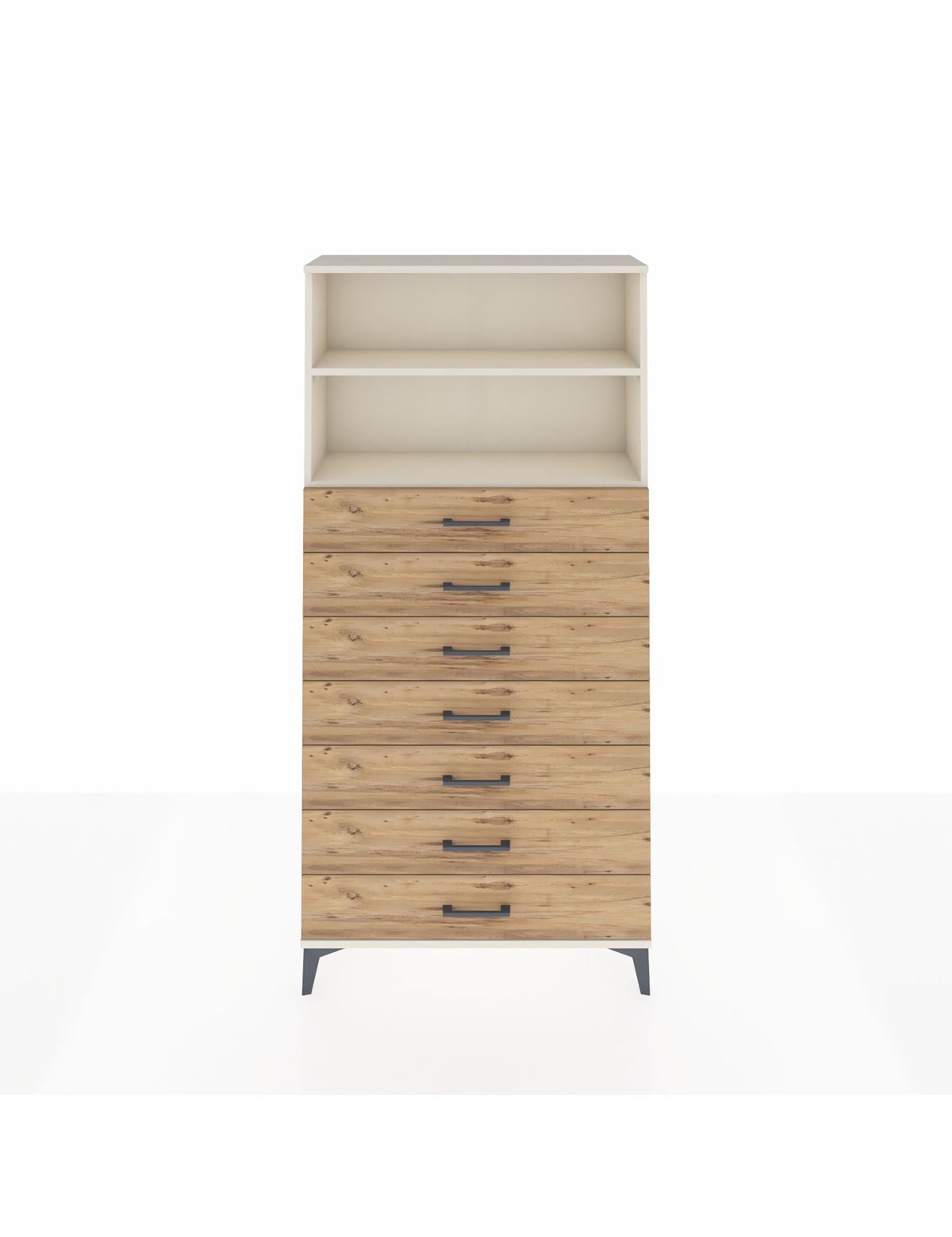 Arges Dolap 2 Raflı 7 Çekmeceli 88x30x182 Aytaşı-Çam