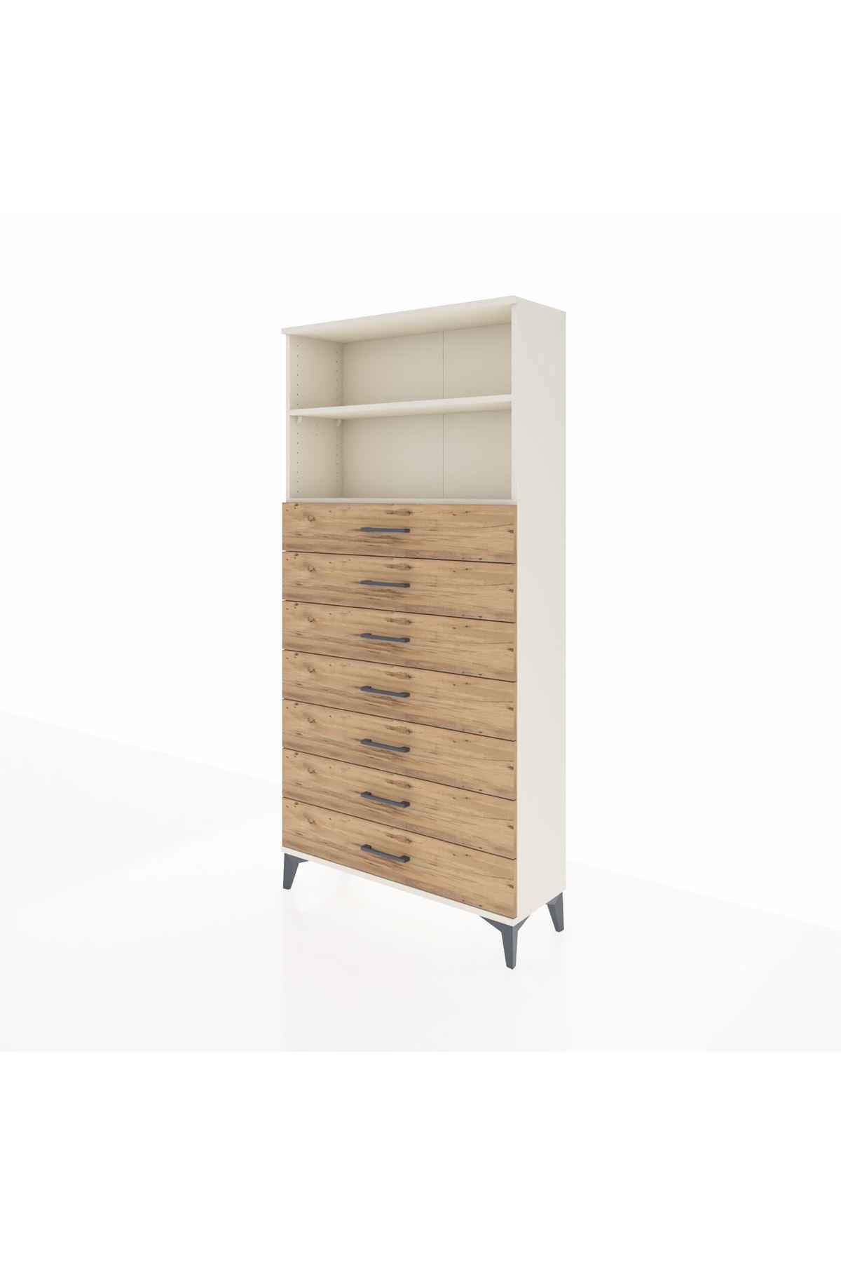 Arges Dolap 2 Raflı 7 Çekmeceli 88x30x182 Aytaşı-Çam