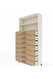 Arges Dolap 2 Raflı 7 Çekmeceli 88x30x182 Aytaşı-Çam