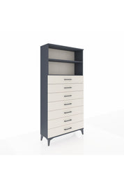 Arges Dolap 2 Raflı 7 Çekmeceli 88x30x182 Antrasit-Aytaşı