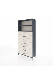 Arges Dolap 2 Raflı 7 Çekmeceli 88x30x182 Antrasit-Aytaşı