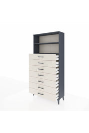 Arges Dolap 2 Raflı 7 Çekmeceli 88x30x182 Antrasit-Aytaşı