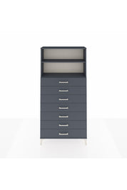 Arges Dolap 2 Raflı 7 Çekmeceli 88x30x182 Antrasit-Antrasit