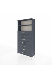 Arges Dolap 2 Raflı 7 Çekmeceli 88x30x182 Antrasit-Antrasit