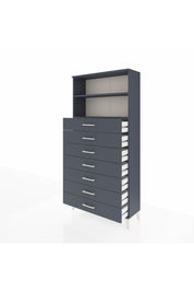 Arges Dolap 2 Raflı 7 Çekmeceli 88x30x182 Antrasit-Antrasit