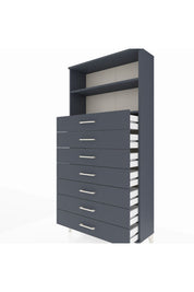 Arges Dolap 2 Raflı 7 Çekmeceli 88x30x182 Antrasit-Antrasit