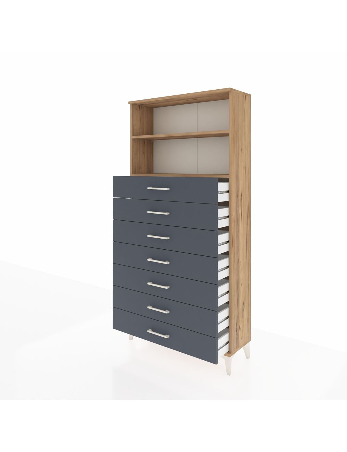 Arges Dolap 2 Raflı 7 Çekmeceli 88x30x182 - S24M033V8A