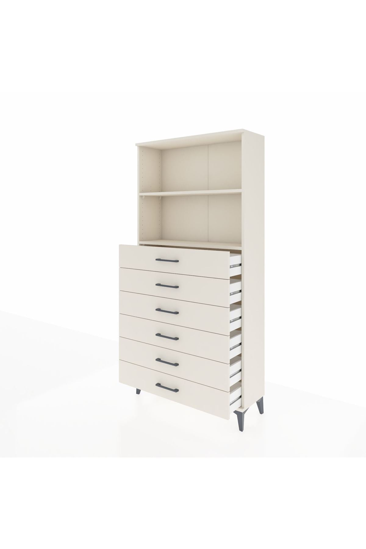 Arges Dolap 2 Raflı 6 Çekmeceli 88x30x182 Aytaşı-Aytaşı