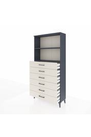 Arges Dolap 2 Raflı 6 Çekmeceli 88x30x182 Antrasit-Aytaşı