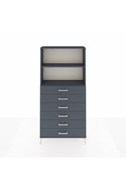 Arges Dolap 2 Raflı 6 Çekmeceli 88x30x182 Antrasit-Antrasit