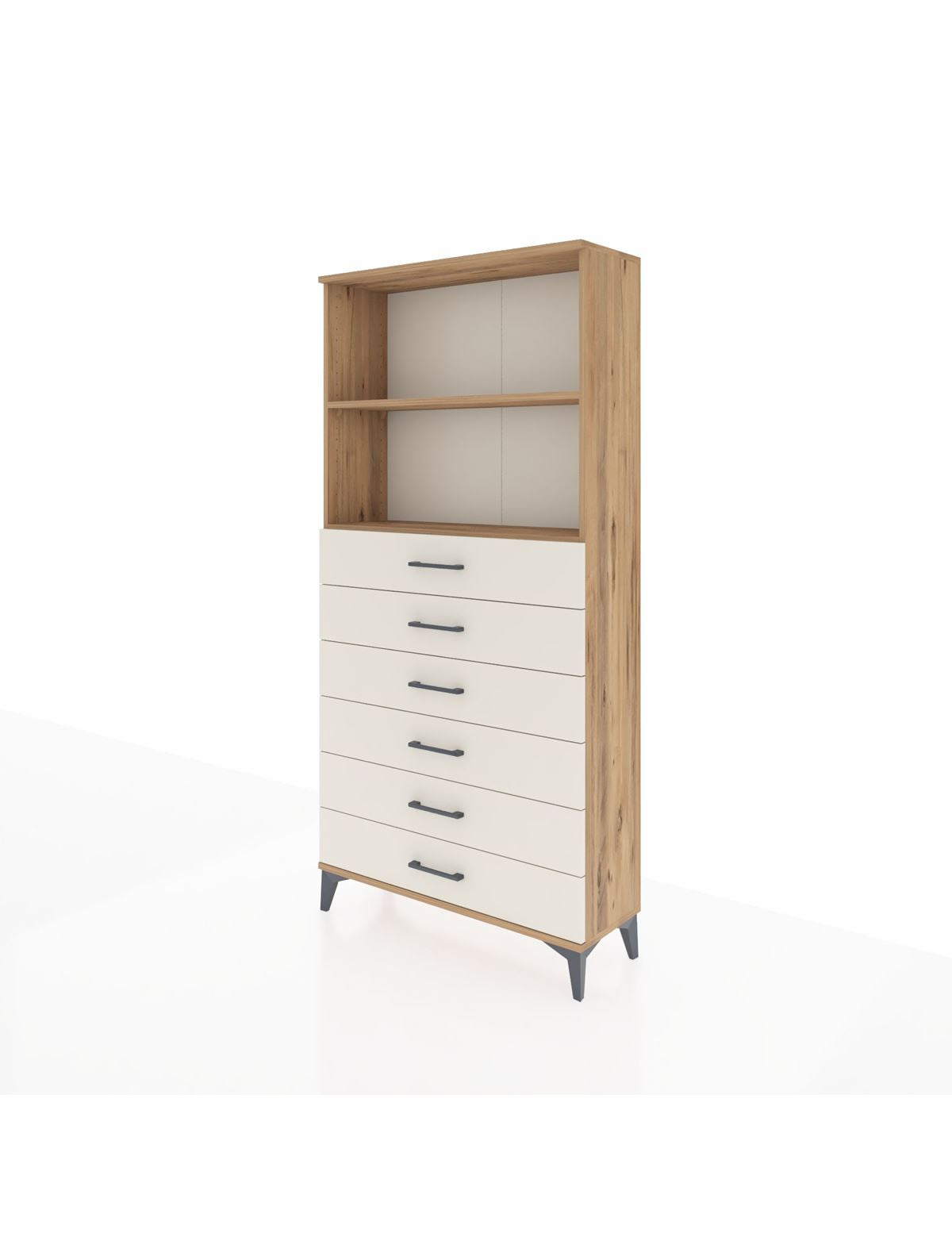 Arges Dolap 2 Raflı 6 Çekmeceli 88x30x182 - S24M034V7A