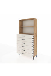 Arges Dolap 2 Raflı 6 Çekmeceli 88x30x182 Çam-Aytaşı