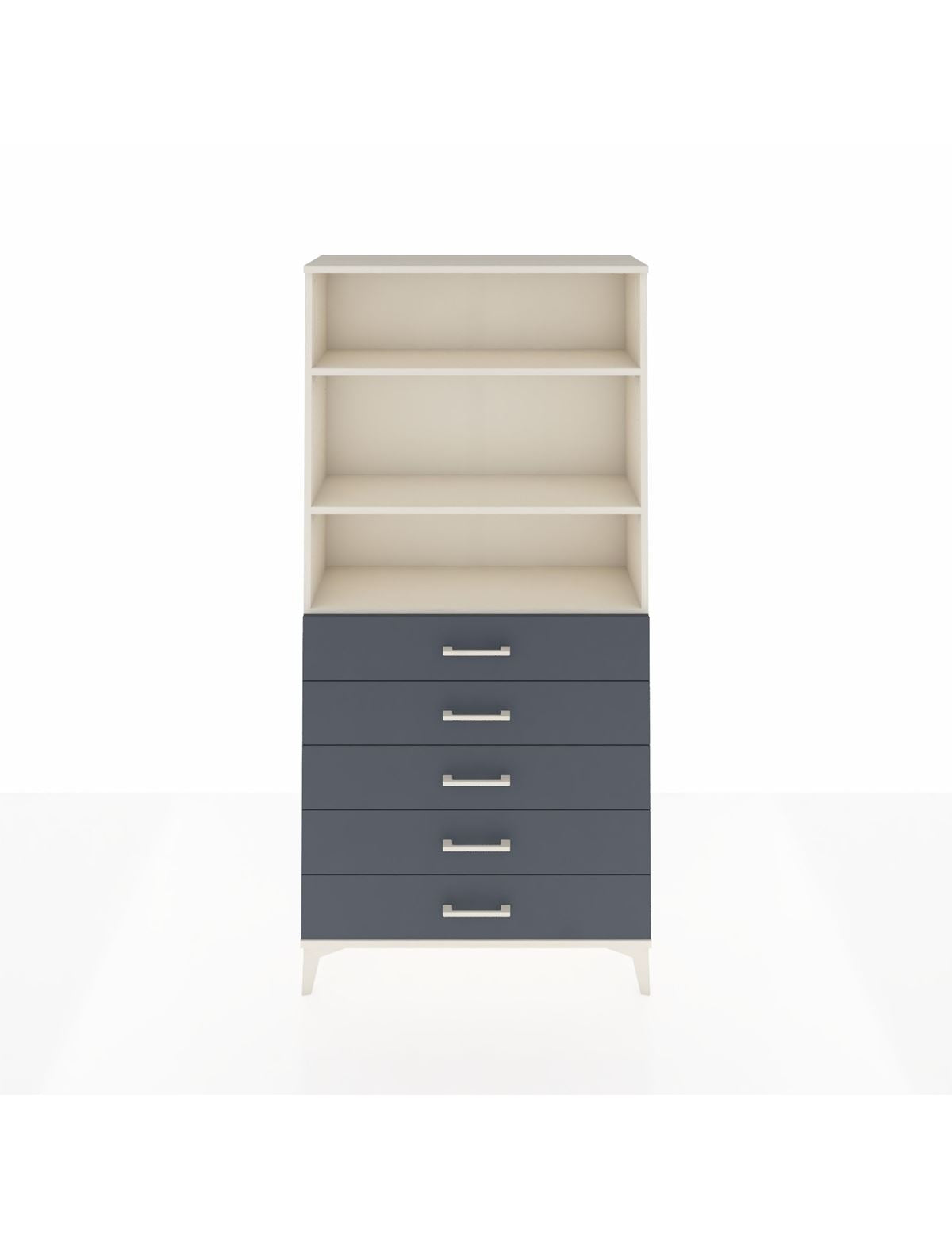 Arges Dolap 3 Raflı 5 Çekmeceli 88x30x182 Aytaşı-Antrasit