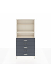 Arges Dolap 3 Raflı 5 Çekmeceli 88x30x182 Aytaşı-Antrasit