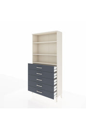 Arges Dolap 3 Raflı 5 Çekmeceli 88x30x182 Aytaşı-Antrasit