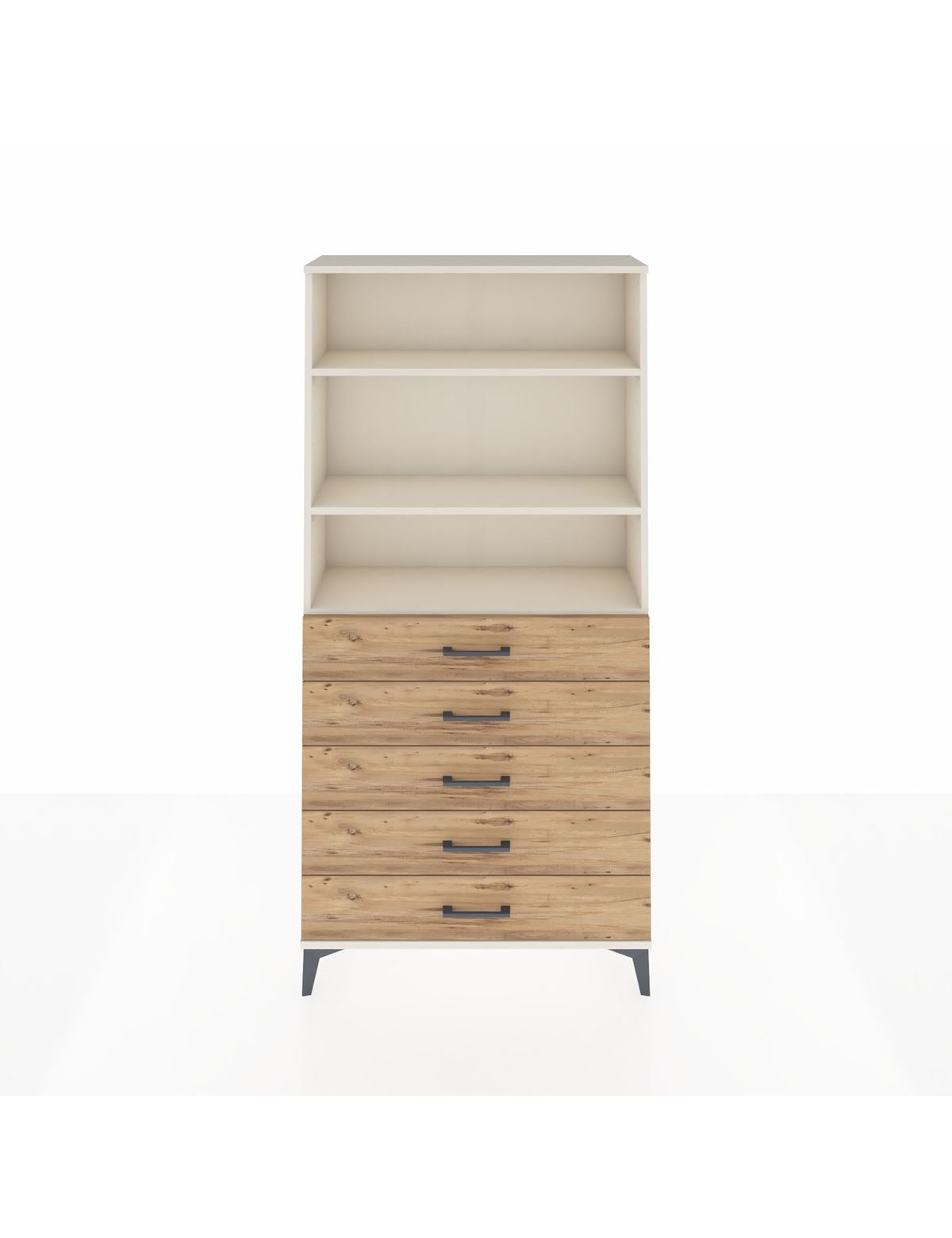 Arges Dolap 3 Raflı 5 Çekmeceli 88x30x182 Aytaşı-Çam