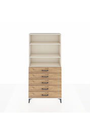 Arges Dolap 3 Raflı 5 Çekmeceli 88x30x182 Aytaşı-Çam