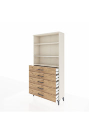 Arges Dolap 3 Raflı 5 Çekmeceli 88x30x182 Aytaşı-Çam