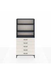 Arges Dolap 3 Raflı 5 Çekmeceli 88x30x182 Antrasit-Aytaşı