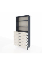 Arges Dolap 3 Raflı 5 Çekmeceli 88x30x182 Antrasit-Aytaşı