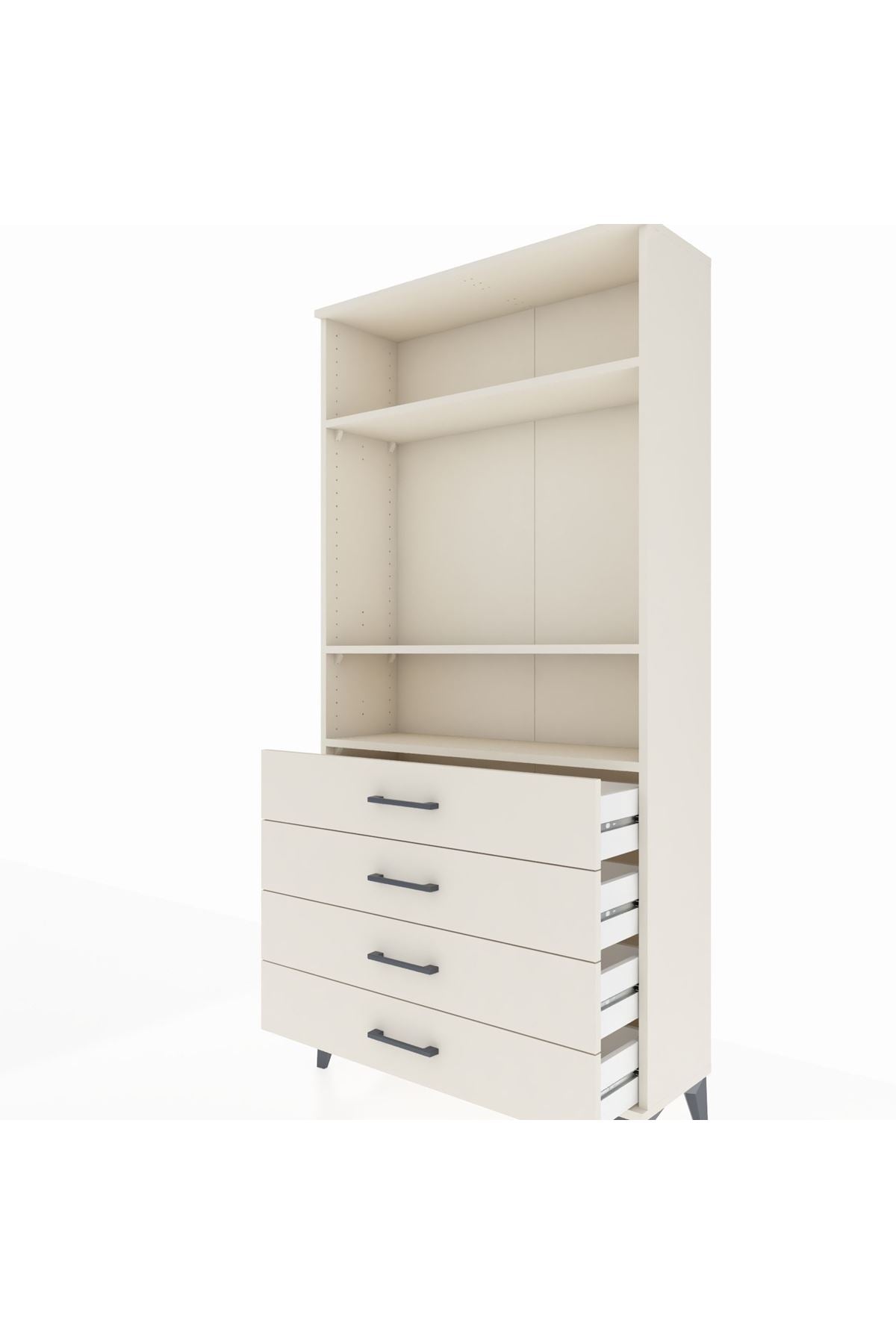 Arges Dolap 3 Raflı 4 Çekmeceli 88x30x182 Aytaşı-Aytaşı