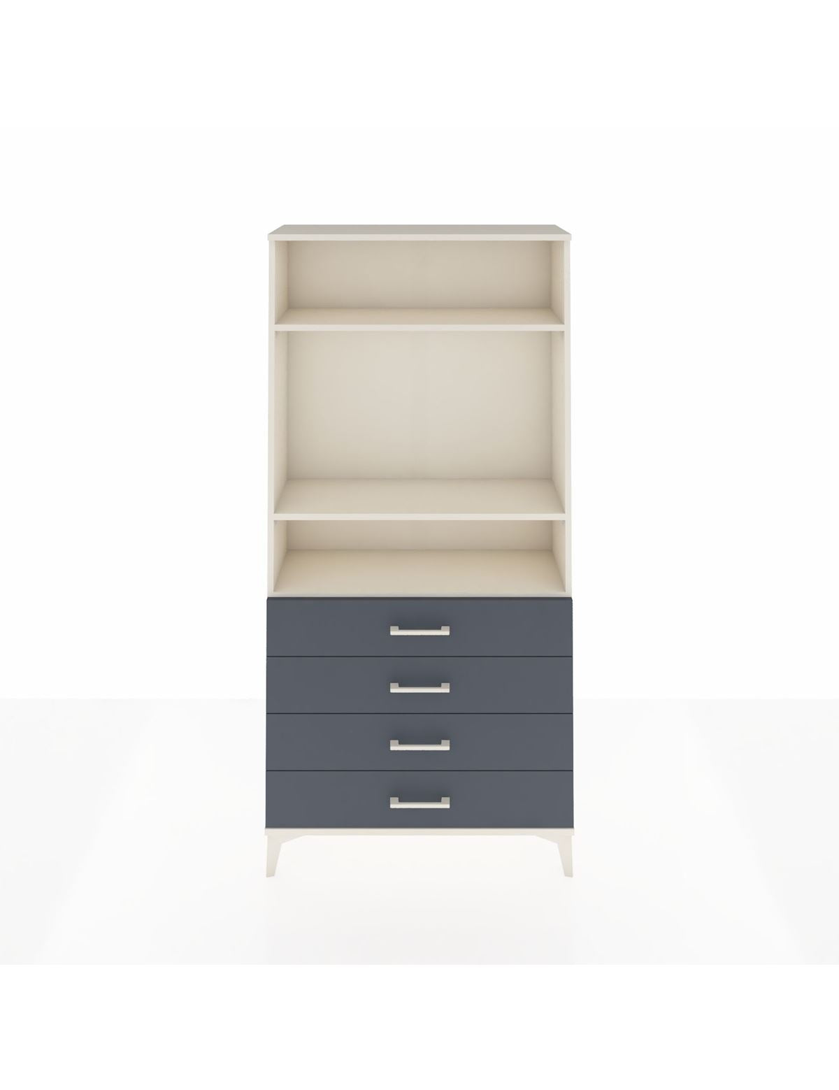 Arges Dolap 3 Raflı 4 Çekmeceli 88x30x182 Aytaşı-Antrasit