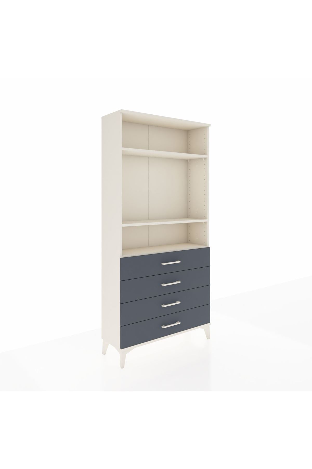 Arges Dolap 3 Raflı 4 Çekmeceli 88x30x182 Aytaşı-Antrasit