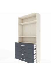 Arges Dolap 3 Raflı 4 Çekmeceli 88x30x182 Aytaşı-Antrasit