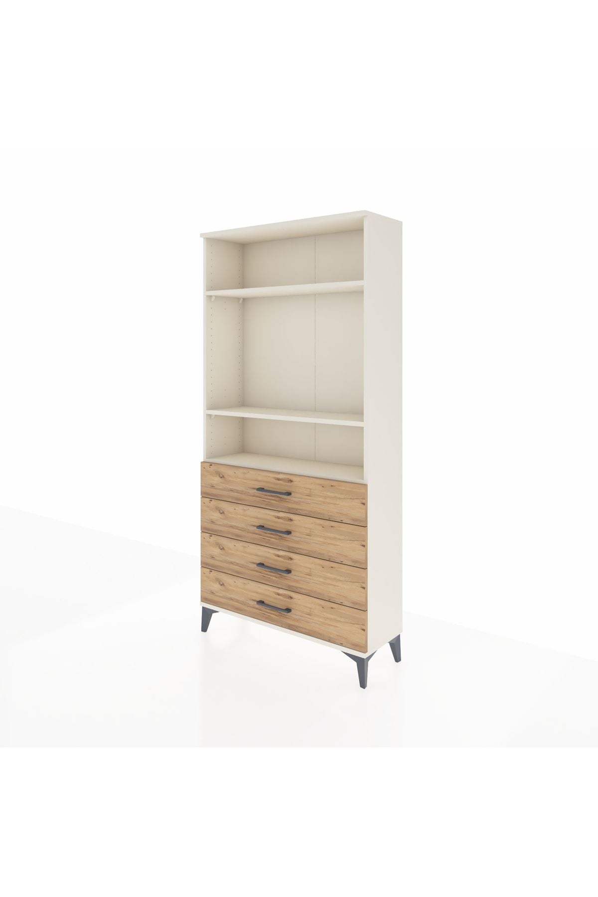 Arges Dolap 3 Raflı 4 Çekmeceli 88x30x182 Aytaşı-Çam