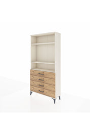 Arges Dolap 3 Raflı 4 Çekmeceli 88x30x182 Aytaşı-Çam