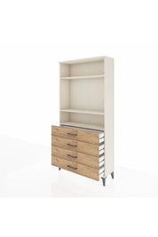 Arges Dolap 3 Raflı 4 Çekmeceli 88x30x182 Aytaşı-Çam