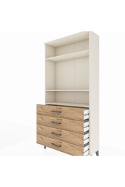 Arges Dolap 3 Raflı 4 Çekmeceli 88x30x182 Aytaşı-Çam