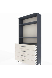 Arges Dolap 3 Raflı 4 Çekmeceli 88x30x182 Antrasit-Aytaşı