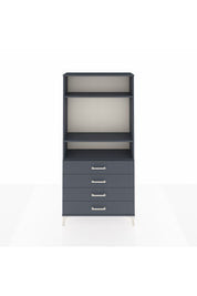 Arges Dolap 3 Raflı 4 Çekmeceli 88x30x182 Antrasit-Antrasit