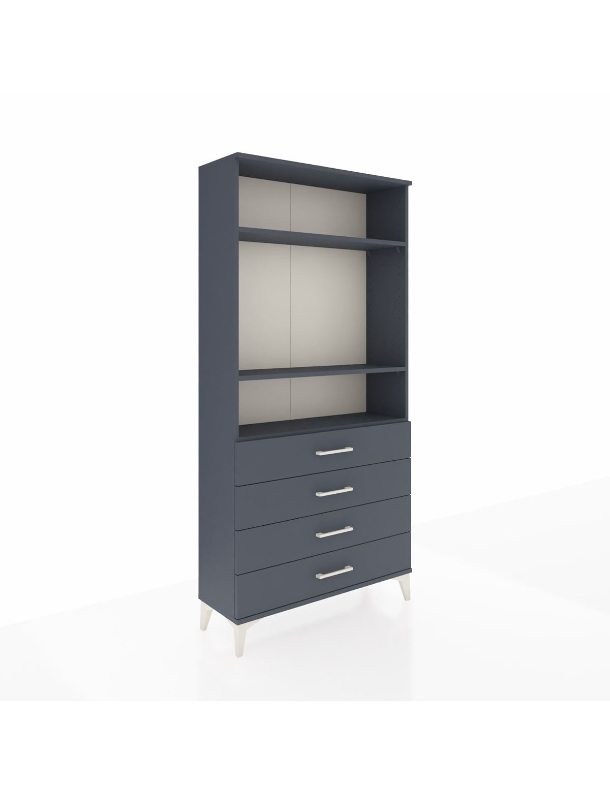 Arges Dolap 3 Raflı 4 Çekmeceli 88x30x182 Antrasit-Antrasit