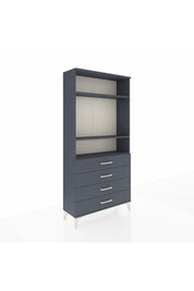 Arges Dolap 3 Raflı 4 Çekmeceli 88x30x182 Antrasit-Antrasit