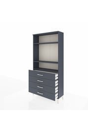 Arges Dolap 3 Raflı 4 Çekmeceli 88x30x182 Antrasit-Antrasit