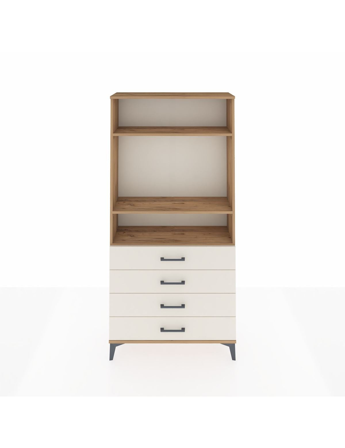 Arges Dolap 3 Raflı 4 Çekmeceli 88x30x182 Çam-Aytaşı