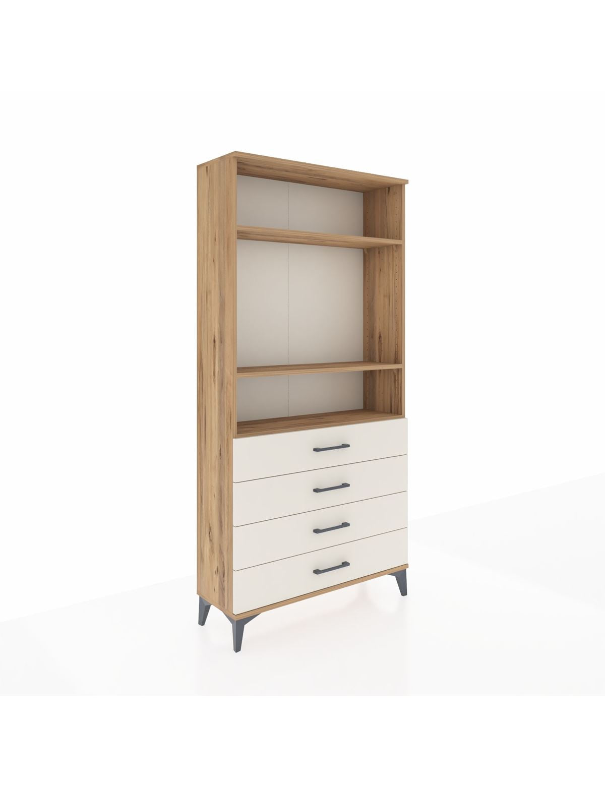 Arges Dolap 3 Raflı 4 Çekmeceli 88x30x182 Çam-Aytaşı