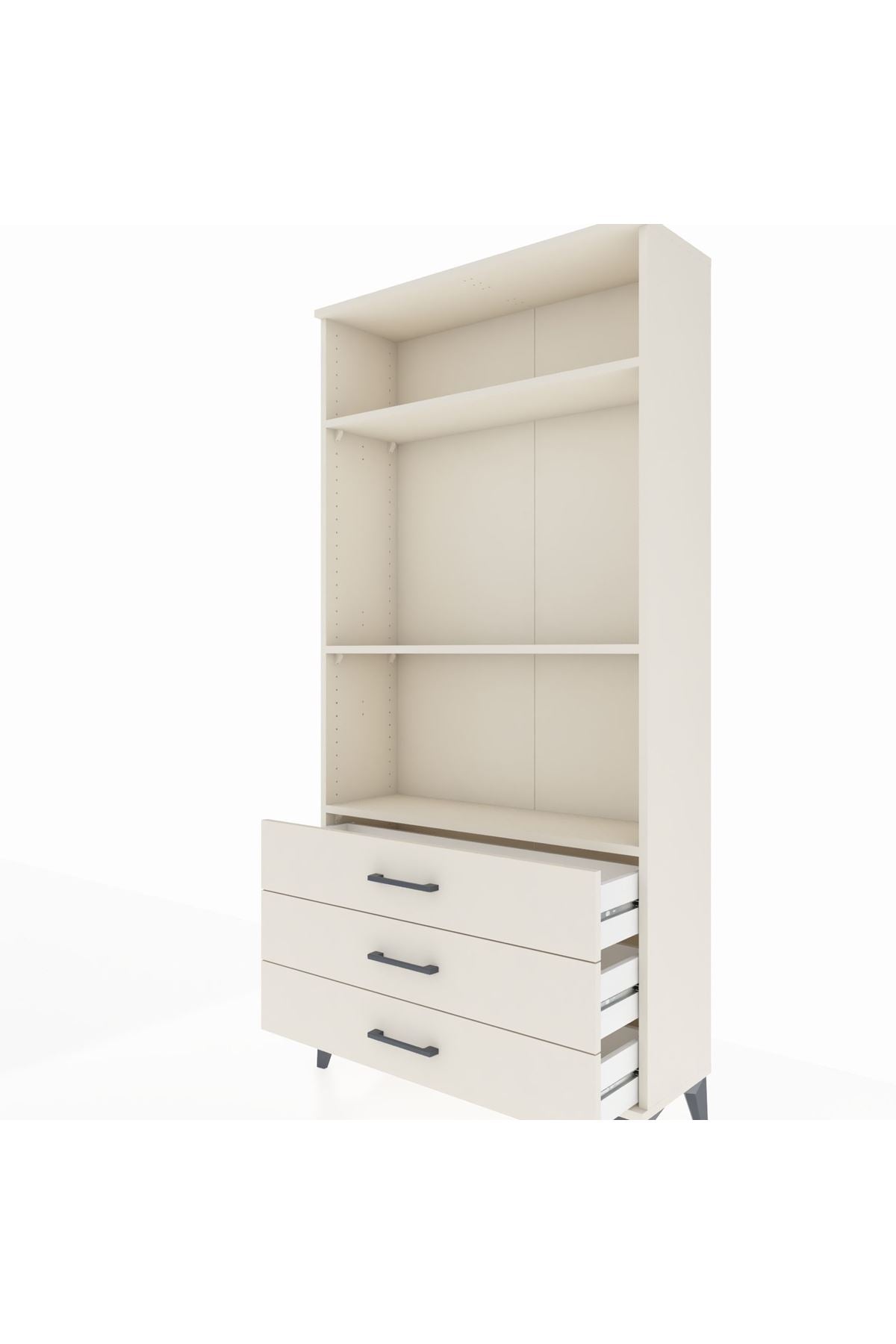 Arges Dolap 3 Raflı 3 Çekmeceli 88x30x182 Aytaşı-Aytaşı