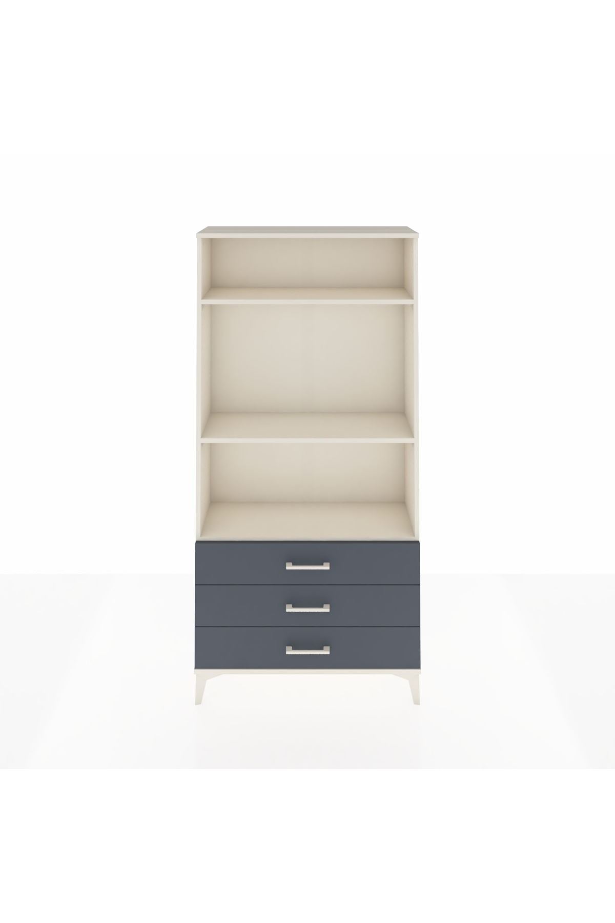 Arges Dolap 3 Raflı 3 Çekmeceli 88x30x182 Aytaşı-Antrasit