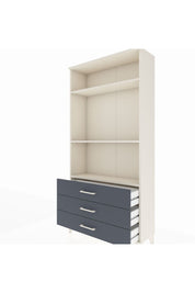 Arges Dolap 3 Raflı 3 Çekmeceli 88x30x182 Aytaşı-Antrasit