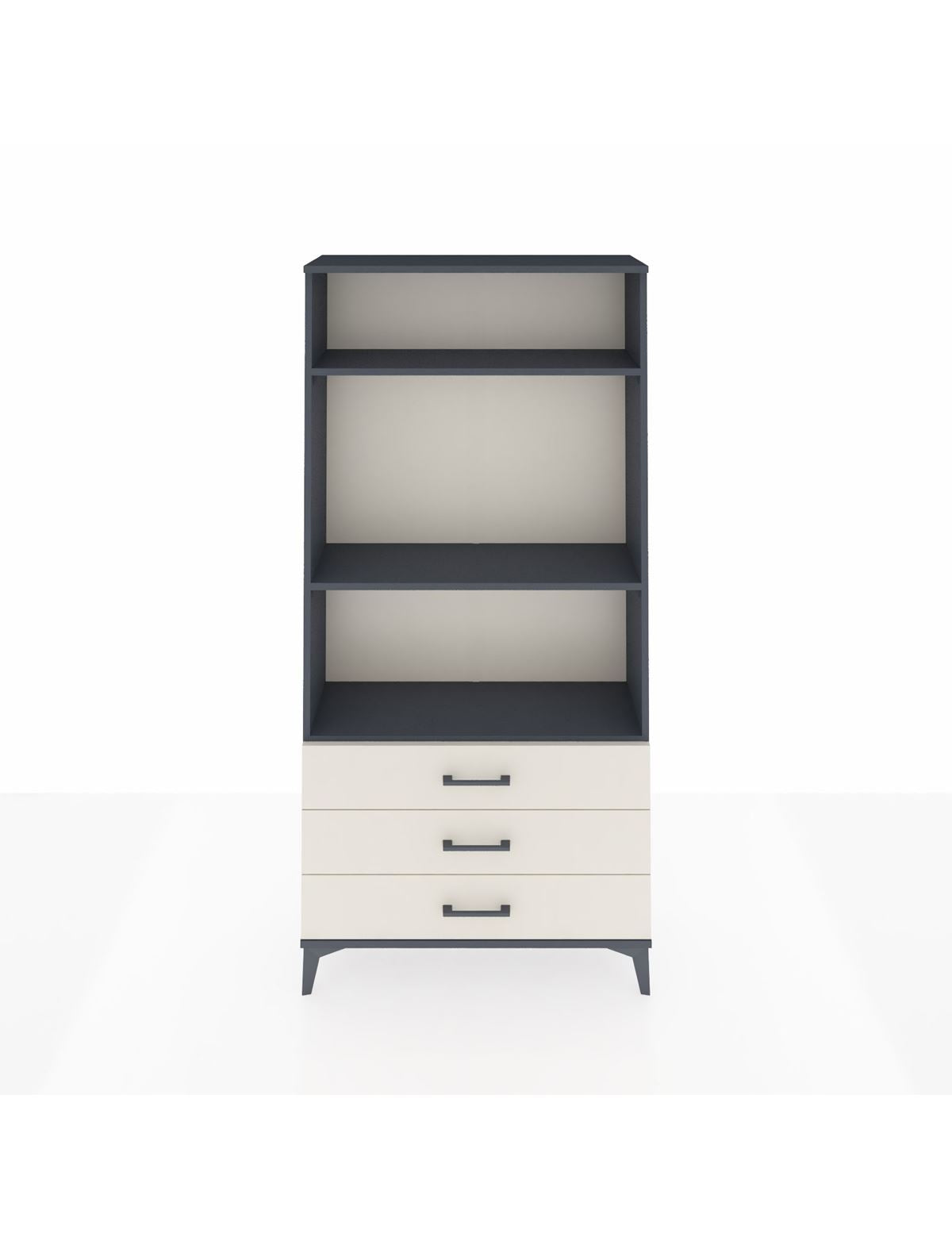 Arges Dolap 3 Raflı 3 Çekmeceli 88x30x182 Antrasit-Aytaşı