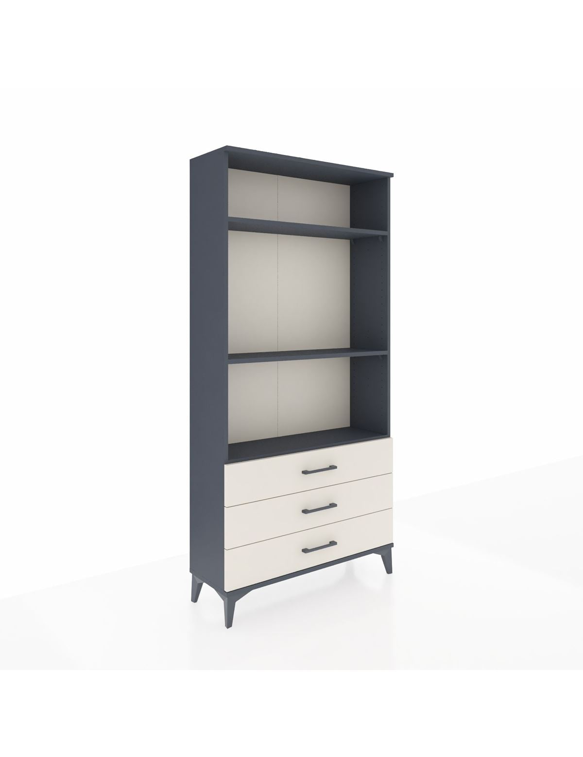 Arges Dolap 3 Raflı 3 Çekmeceli 88x30x182 Antrasit-Aytaşı